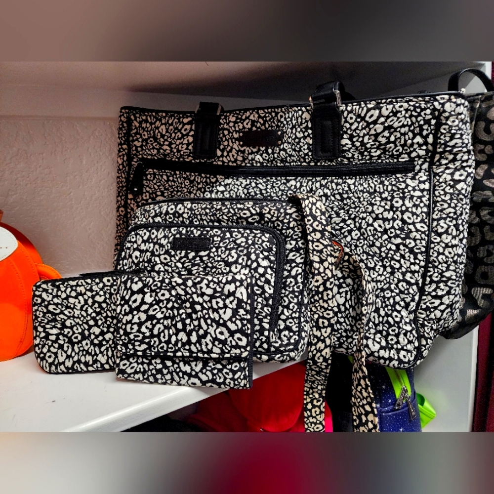 Vera Bradley white leopard set